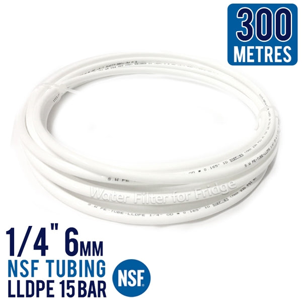 300 Metres Icemaker Water Filter Pipe Tube Hose 1/4" 6mm NSF Tubing LLDPE 15 Bar