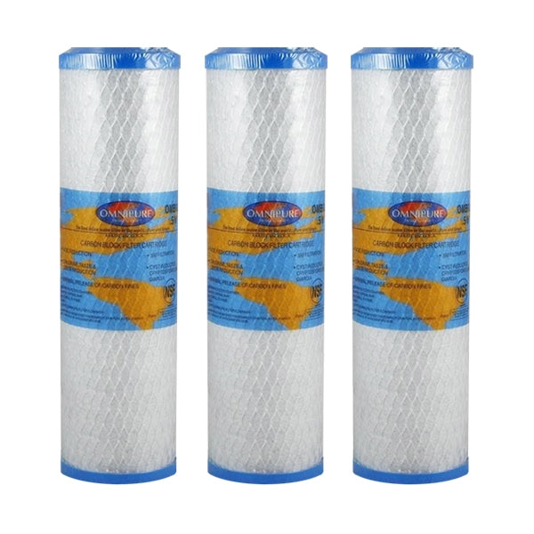 2X Omnipure OMB934 0.5 Micron Coconut Carbon Block Water Filter 10"