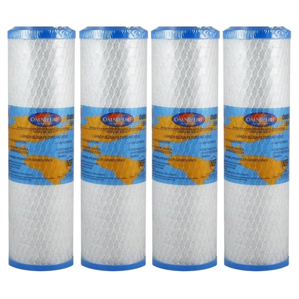 2X Omnipure OMB934 0.5 Micron Coconut Carbon Block Water Filter 10"