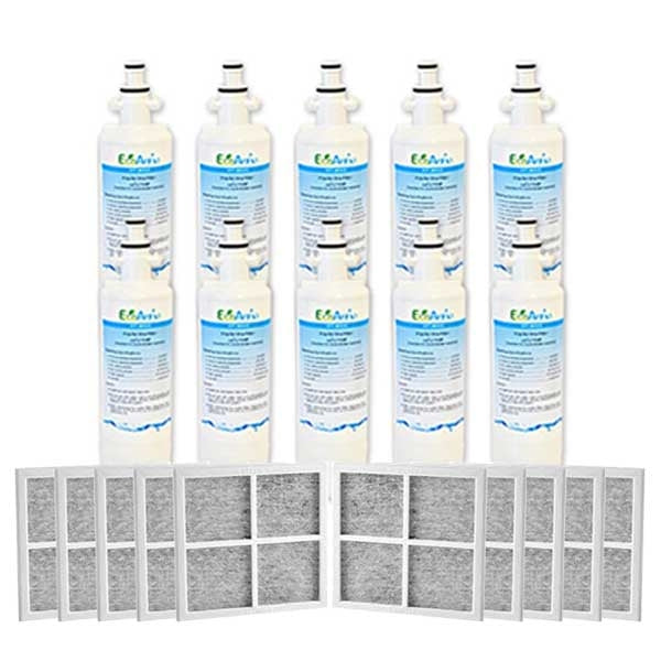 10x LG Replacement Water Filter LT700P + 10x LT120F Generic Air Filter