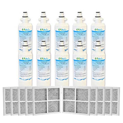 10x LG Replacement Water Filter LT700P + 10x LT120F Generic Air Filter