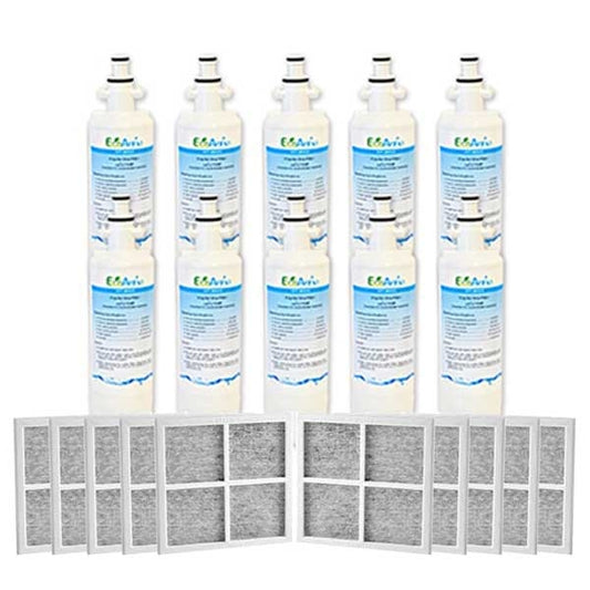10x LG Replacement Water Filter LT700P + 10x LT120F Generic Air Filter