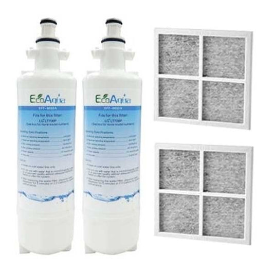 2x LG Replacement Water Filter LT700P + 2x LT120F Generic Air Filter
