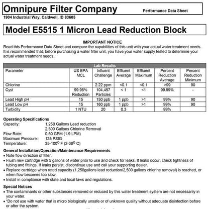 2x Omnipure E5515-SB Everpure Compatible Water Filter QL1 S-54 WFA