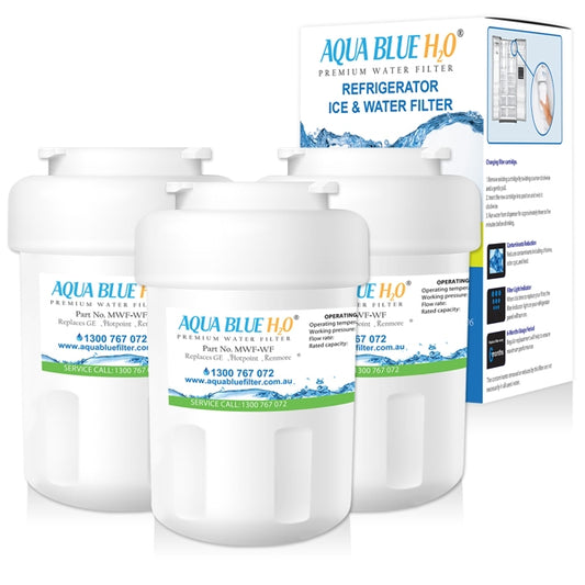 3x GE MWF MWFP SmartWater  Internal Fridge Water Filter by  Aqua  Blue H20 