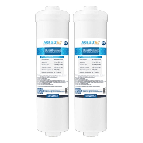 CR20 AB Single Caravan In-line Caravan/RV Water Filter by AQUA BLUE H2O