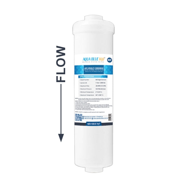 CR20 AB Single Caravan In-line Caravan/RV Water Filter by AQUA BLUE H2O