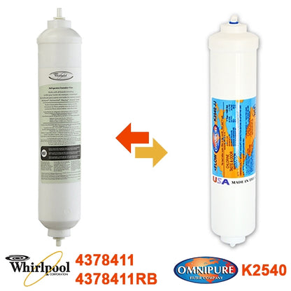 Whirlpool Genuine Fridge Filter 4378411 or  4378411RB Hose Kit