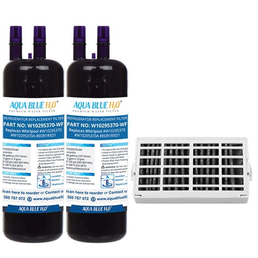 Whirpool Air Filter+W10295370x2 Set by Aqua Blue H20 