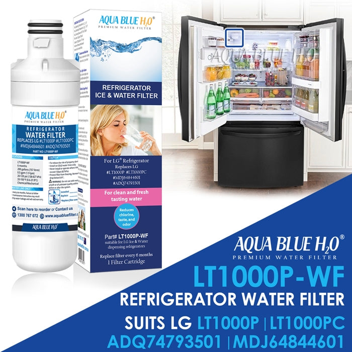 LG LT1000P, MDJ64844601, ADQ74793501 compatible water filter with LG LT120F ADQ73214404 replacing air filter