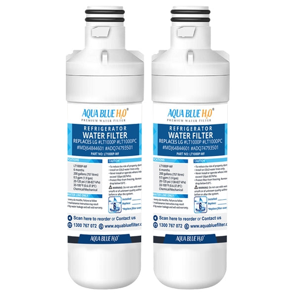 LG LT1000P, MDJ64844601, ADQ74793501 compatible water filter with LG LT120F ADQ73214404 replacing air filter