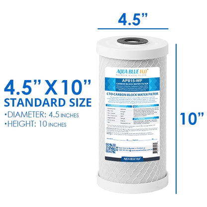 10″ Big Blue Single High Flow Rate Filter Housing Whole System, 5 Micron CTO Carbon Block Filter	