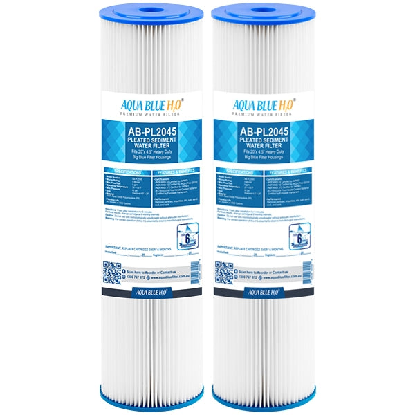 AB BLUE PLEATED SEDIMENT CARTRIDGE, 20 INCH