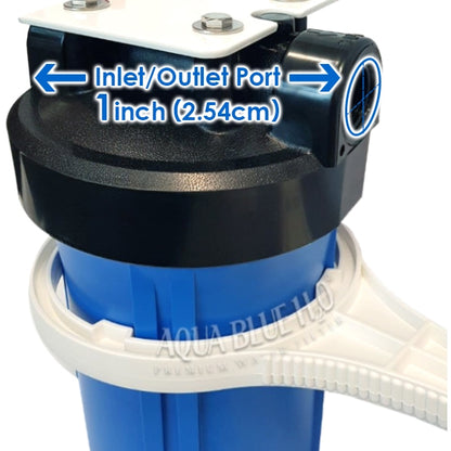 20" Big Blue Twin Housing with Stand 10um Carbon and 5um Sediment Filters with S/S bracket