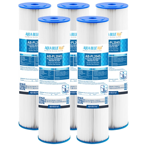 AB BLUE PLEATED SEDIMENT CARTRIDGE, 20 INCH