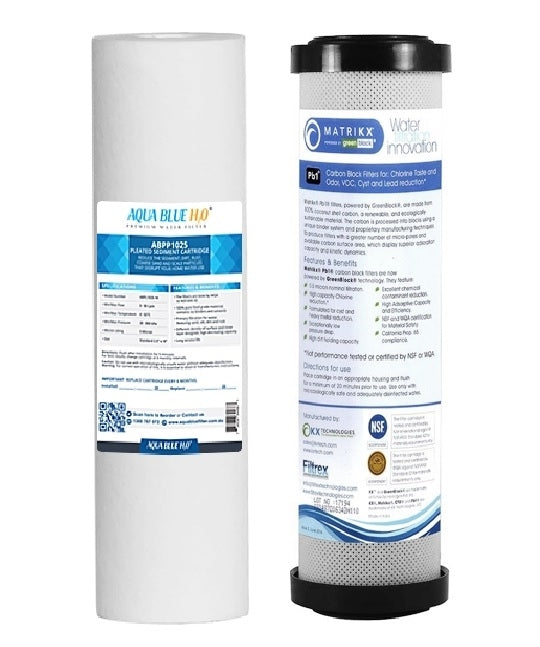 2 x 0.5 micron sediment & 2 x 0.5 micron Matrikx PB1 lead removal cartridge 10"