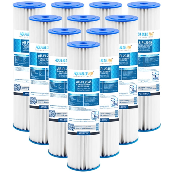 20" x 4.5" Whole House Big Blue Pleated Sediment Water Filter Replacement Cartridge for Rain Water Tank or Wholehouse