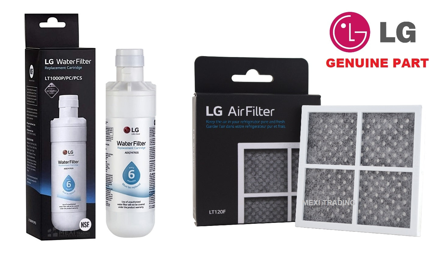 LG LT1000P MDJ64844601 ADQ74793501 Fridge Filter + Air Filter LT120F