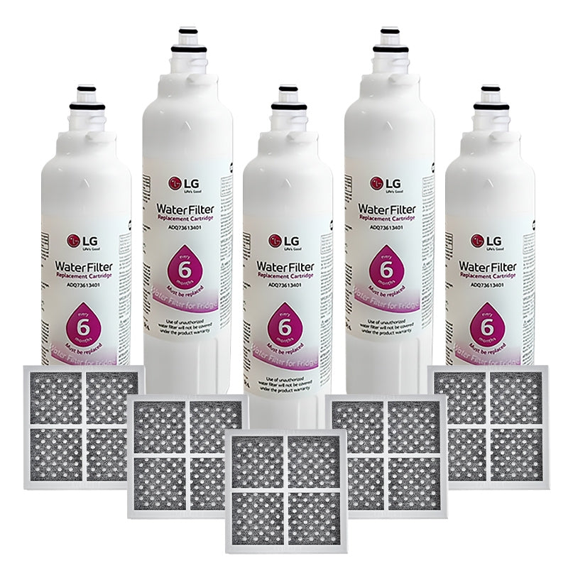5x LG Genuine Fridge Filter LT800P + 5x LG Air Filter LT120F