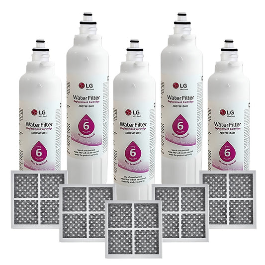5x LG Genuine Fridge Filter LT800P + 5x LG Air Filter LT120F