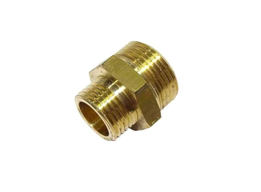 BRASS Hex Reducing Nipple 20 x 15mm (3/4 x 1/2 Inch)
