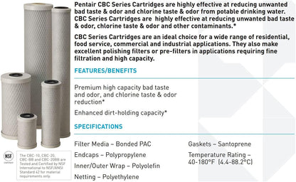 Pentek  ® CBC-10 Giardia Cyst Reduction Water Filter 0.5 Micron 10"