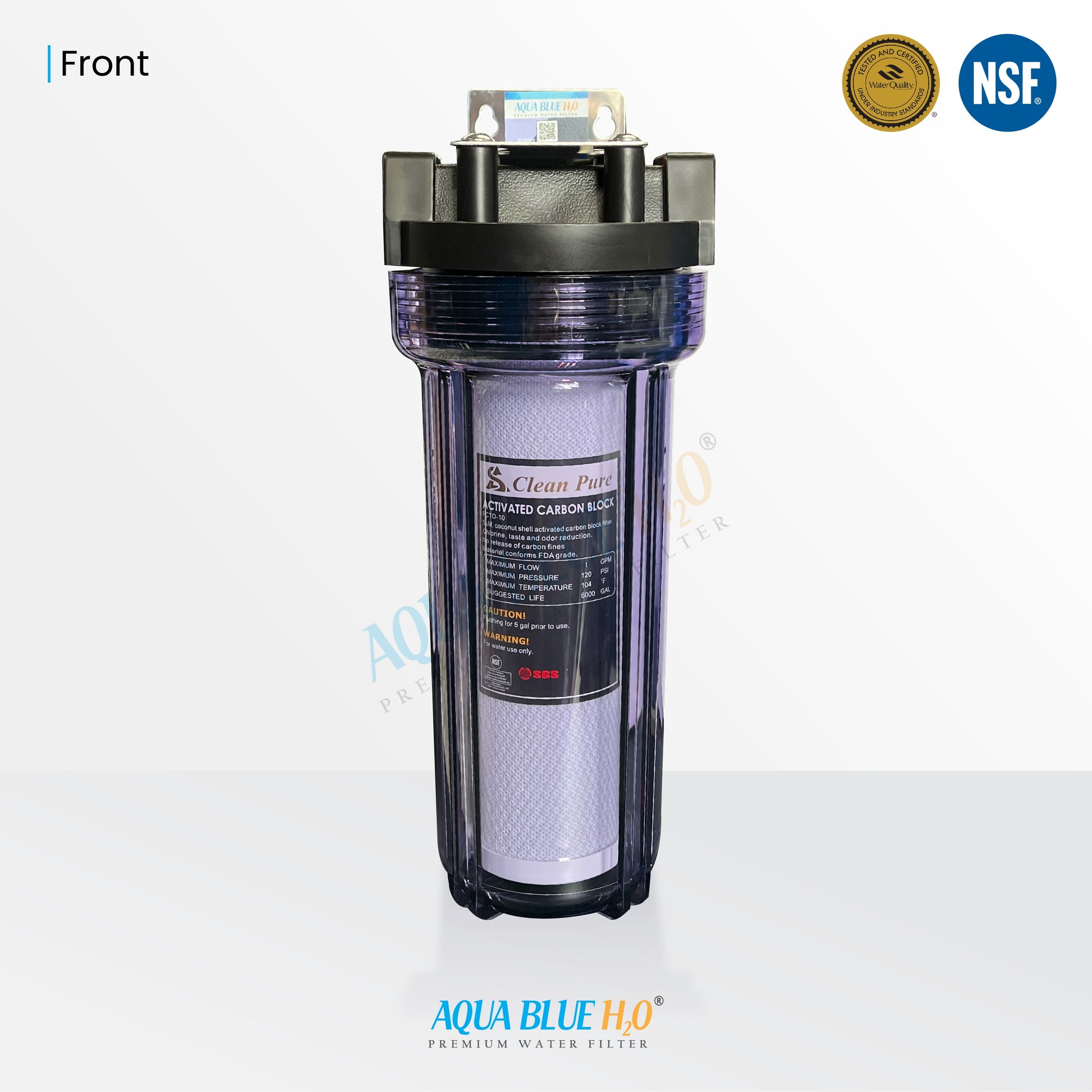 10" Clear Big Blue Housing w/ Presser Relief Button, Polyspun Sediment Water Filter