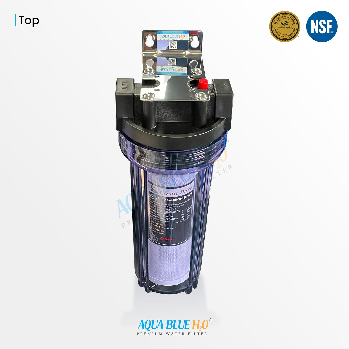10 Inch Clear Big Blue Filter Housing with 5 Micron PP Sediment Water Filter, Reverse Osmosis Faucet, Connection Kit Set