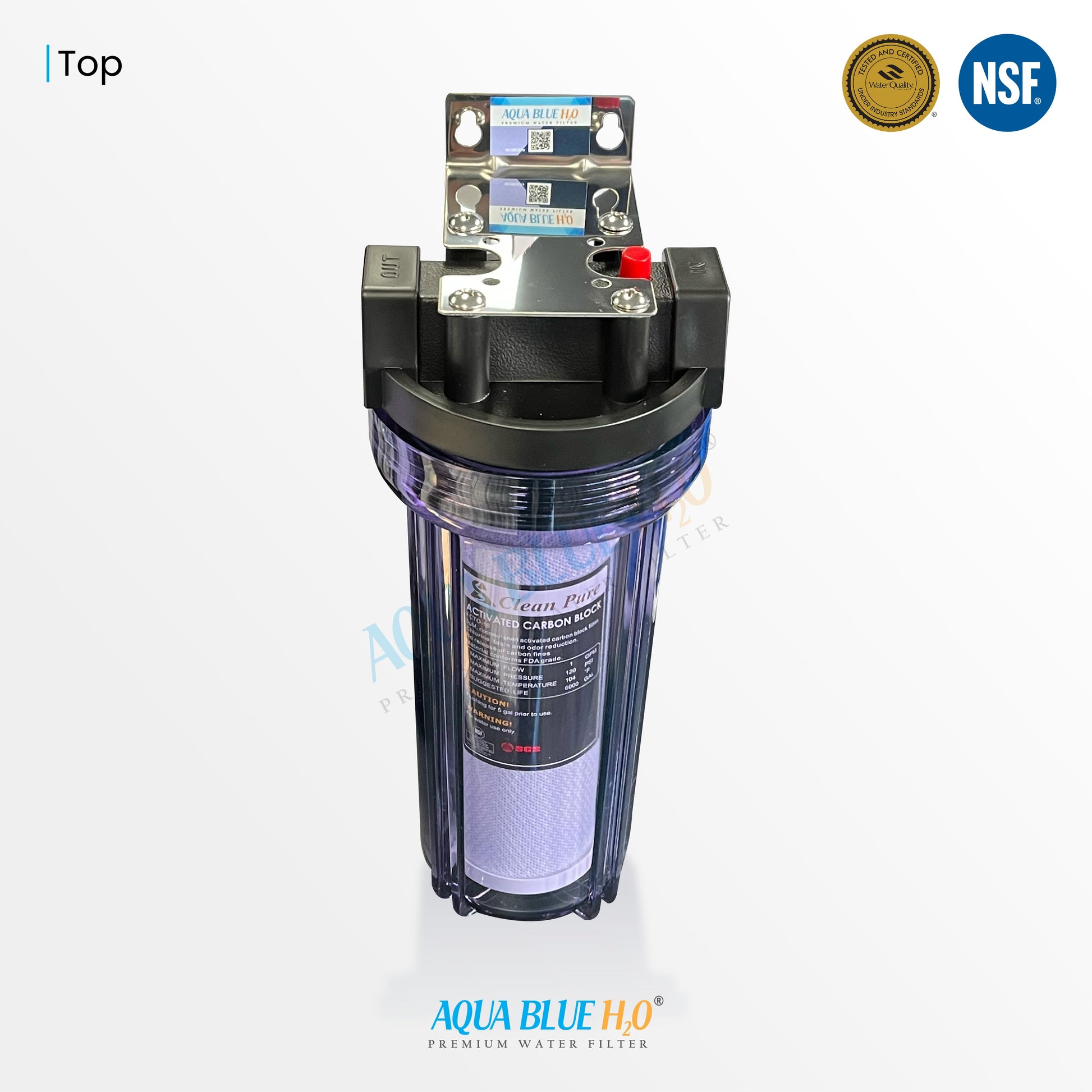 10 Inch Clear Big Blue Filter Housing with 5 Micron PP Sediment Water Filter, Reverse Osmosis Faucet, Connection Kit Set