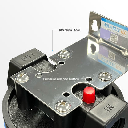 Single Caravan Water Filter System with Brass Hose Connection Fitting