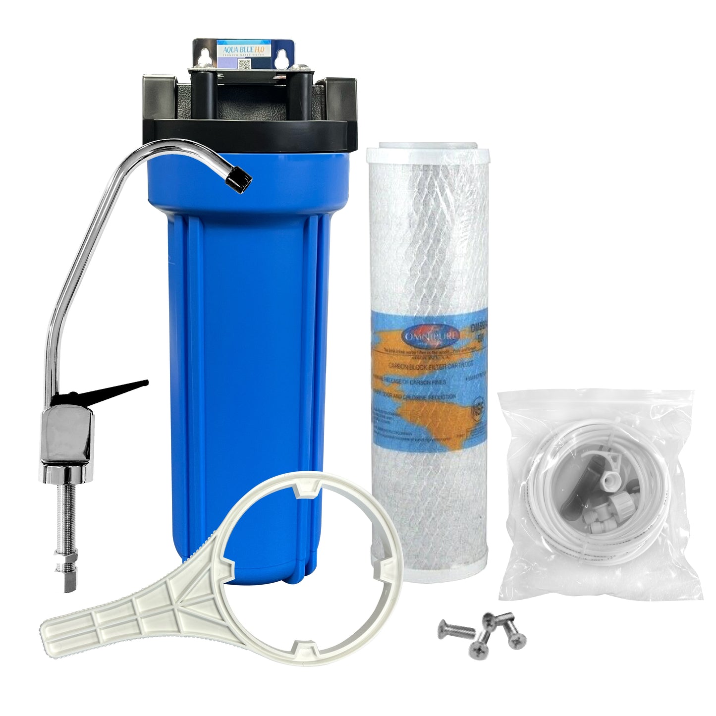 Whole House Water System with Omnipure OMB934 5 Mic, Reverse Osmosis Faucet, Connection Kit Set