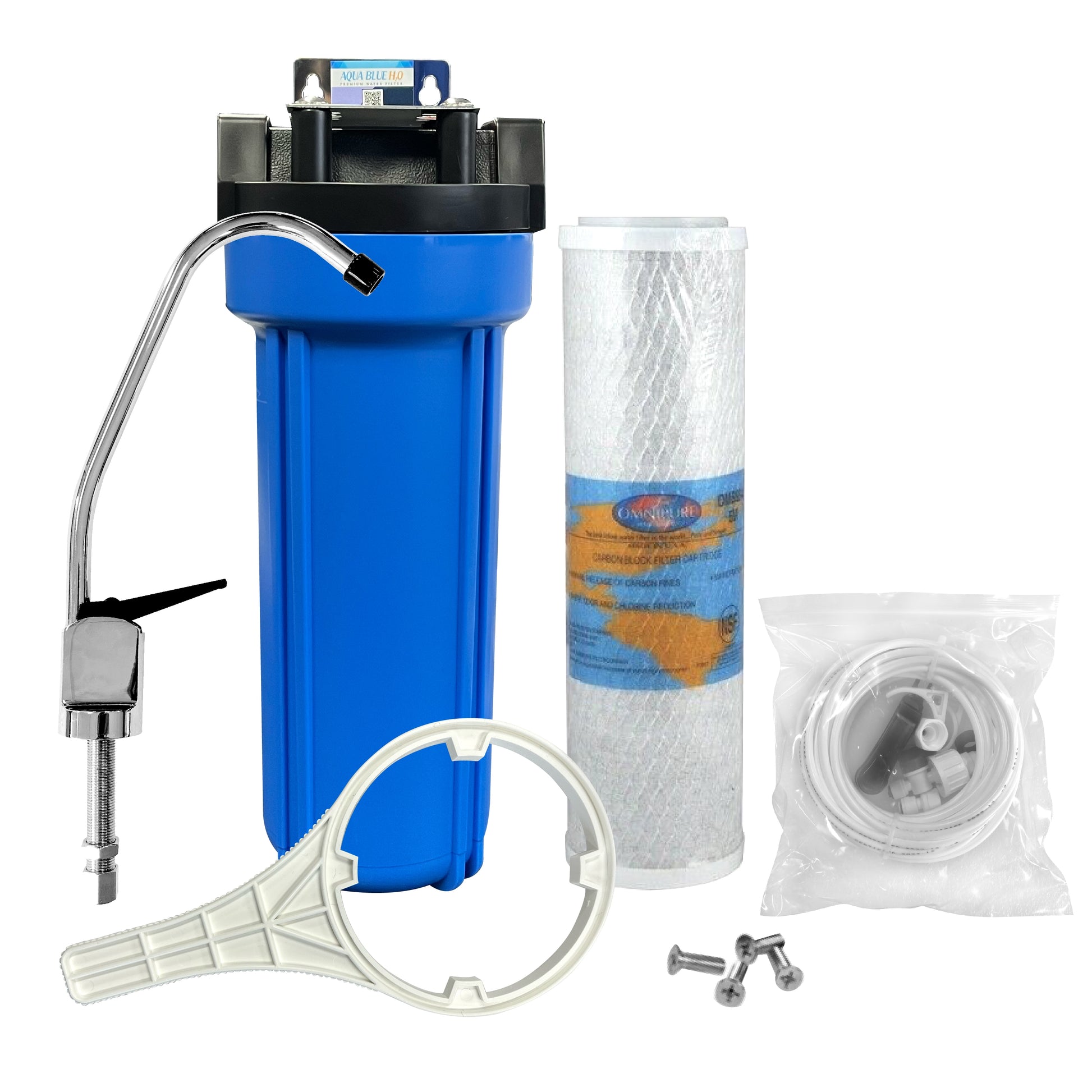 Whole House Water System with Omnipure OMB934 5 Mic, Reverse Osmosis Faucet, Connection Kit Set