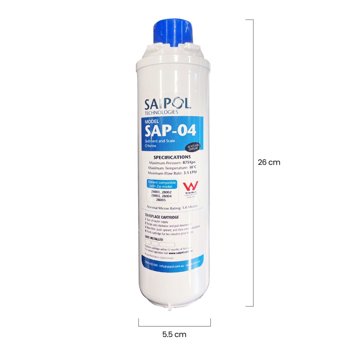 AX2-4F Replacement Filter, suits Zip 5 Star
