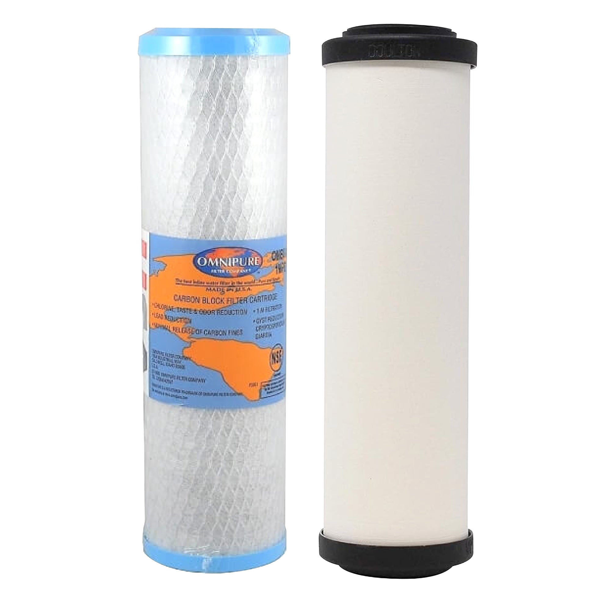 Twin Under Sink Water Filter System Doulton Ceramic with  Omnipure Carbon Set