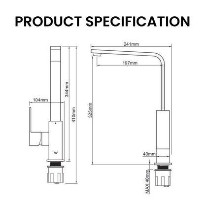 Lab Pua Residential Water Filter Kit LPA-MP1-10 10" with Mondella Resonance 35mm Chrome Side Pin Lever Sink Mixer