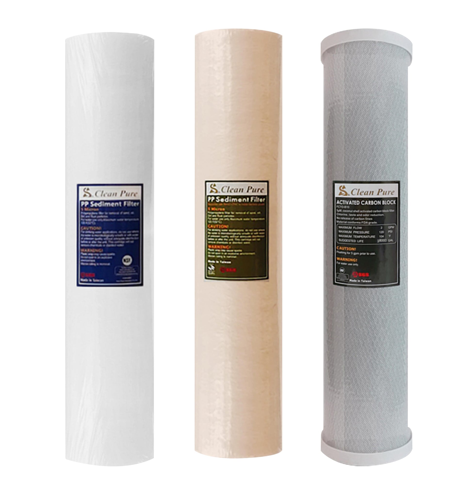 Whole House Water Filters with Dover White Cover Triple 99% eliminate bacteria