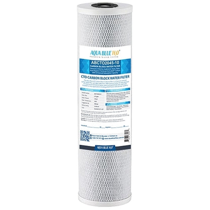 20" X 4.5" Big Blue Twin Water Filter Housing with CTO + Pleated Sediment