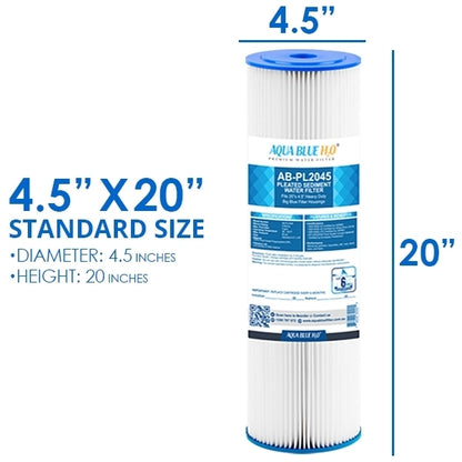 Whole House filter 20" x 4.5" TRIPLE Water System Stainless Steel Free Standing Option