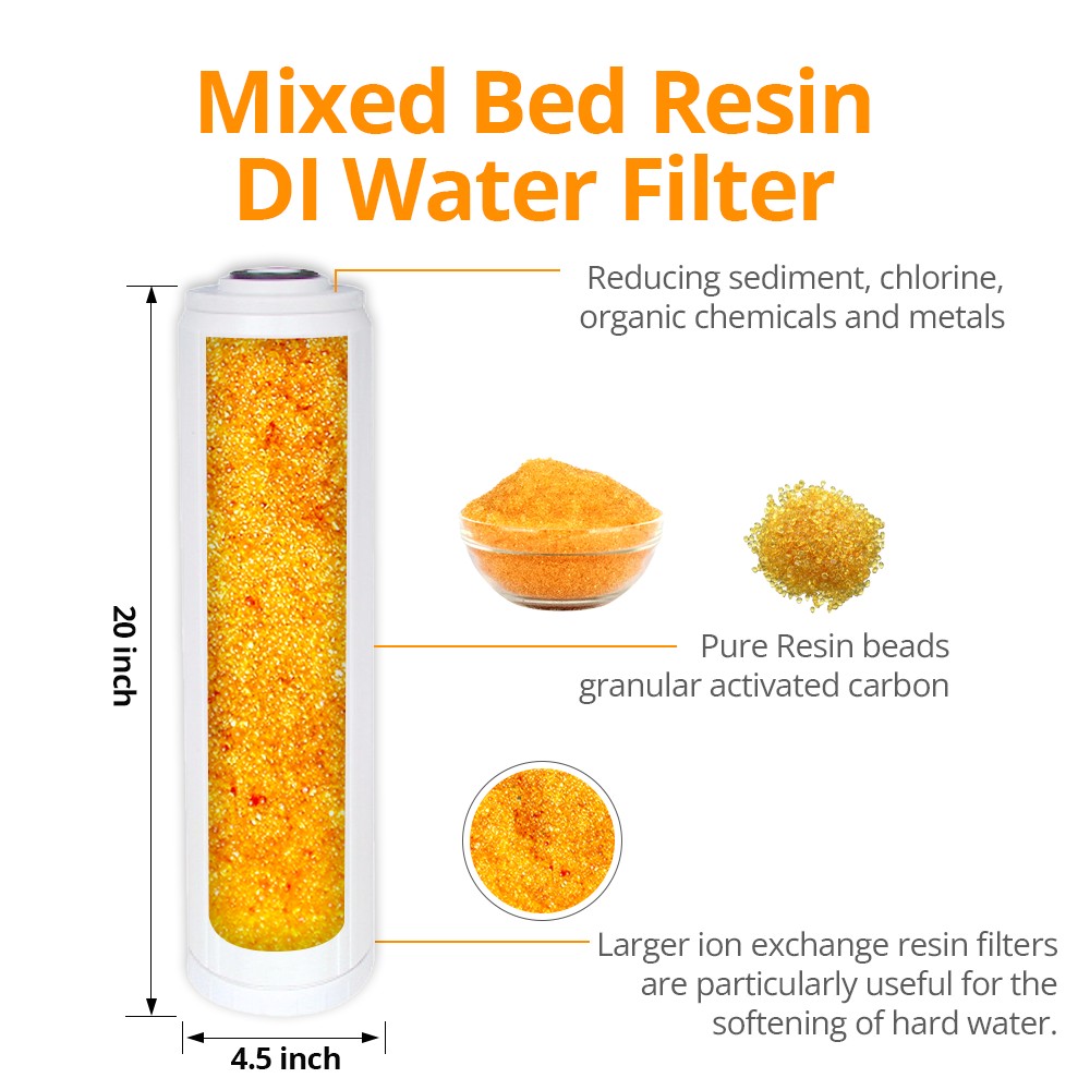 20″ x 4.5″ Mixed Bed Resin DI Water Filter
