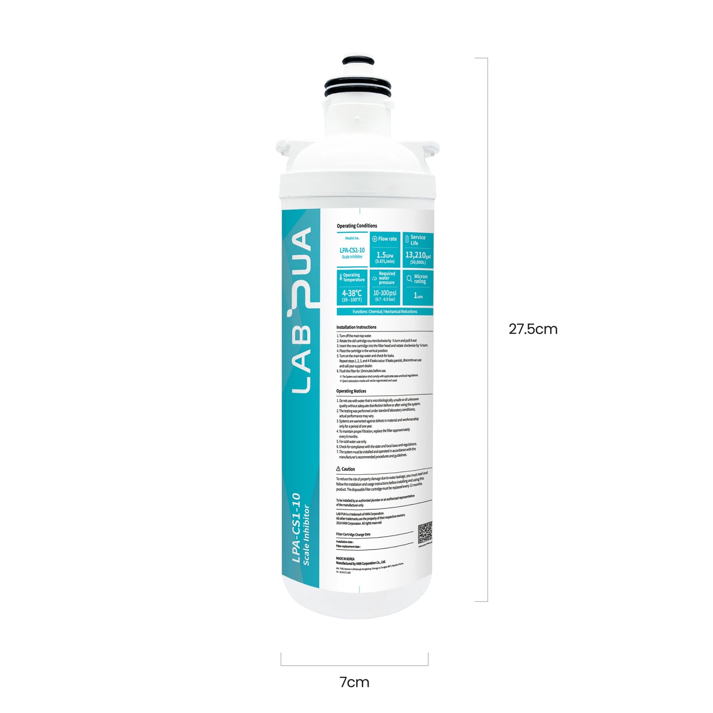 QC6533P Upgrade Kit - Lab Pua LPA-CS1-10 1 Micron 1.5GPM 50,000 Liters