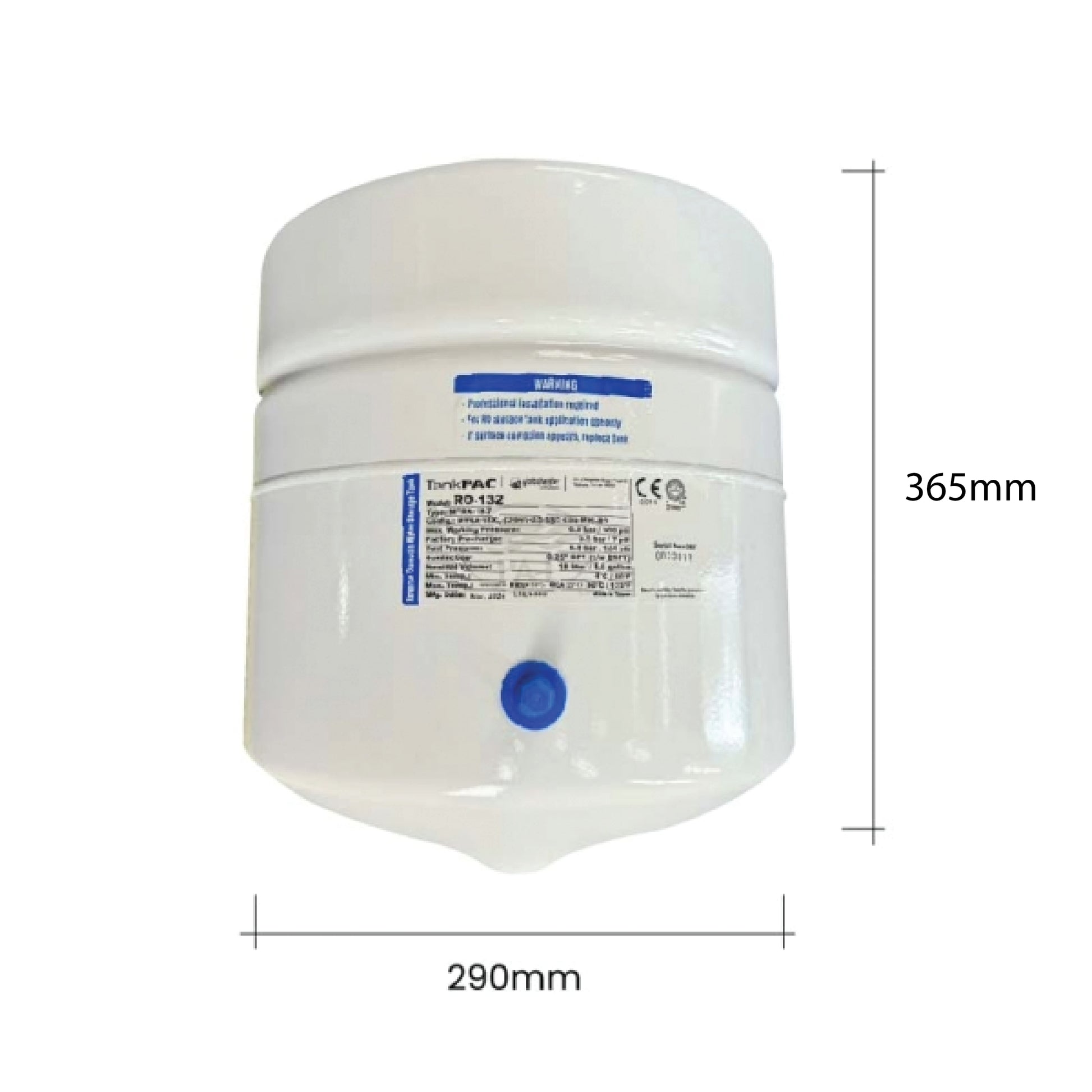Mini Reverse Osmosis Water Storage Pressure Tank 2.0 G Gallon
