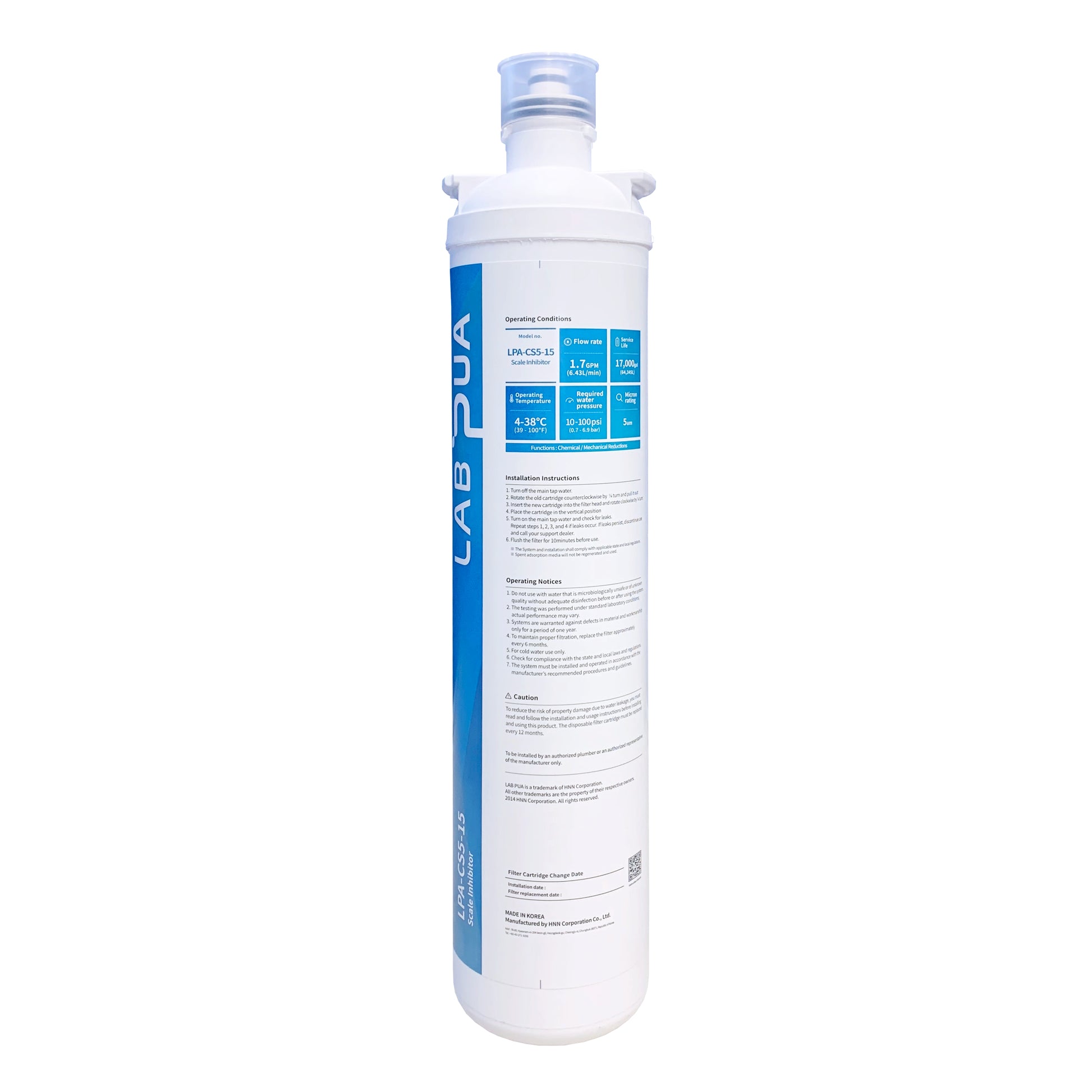 QC6533P Upgrade Kit - Lab Pua LPA-CS1-15 1Micron 1.7GPM 64.345 Liters