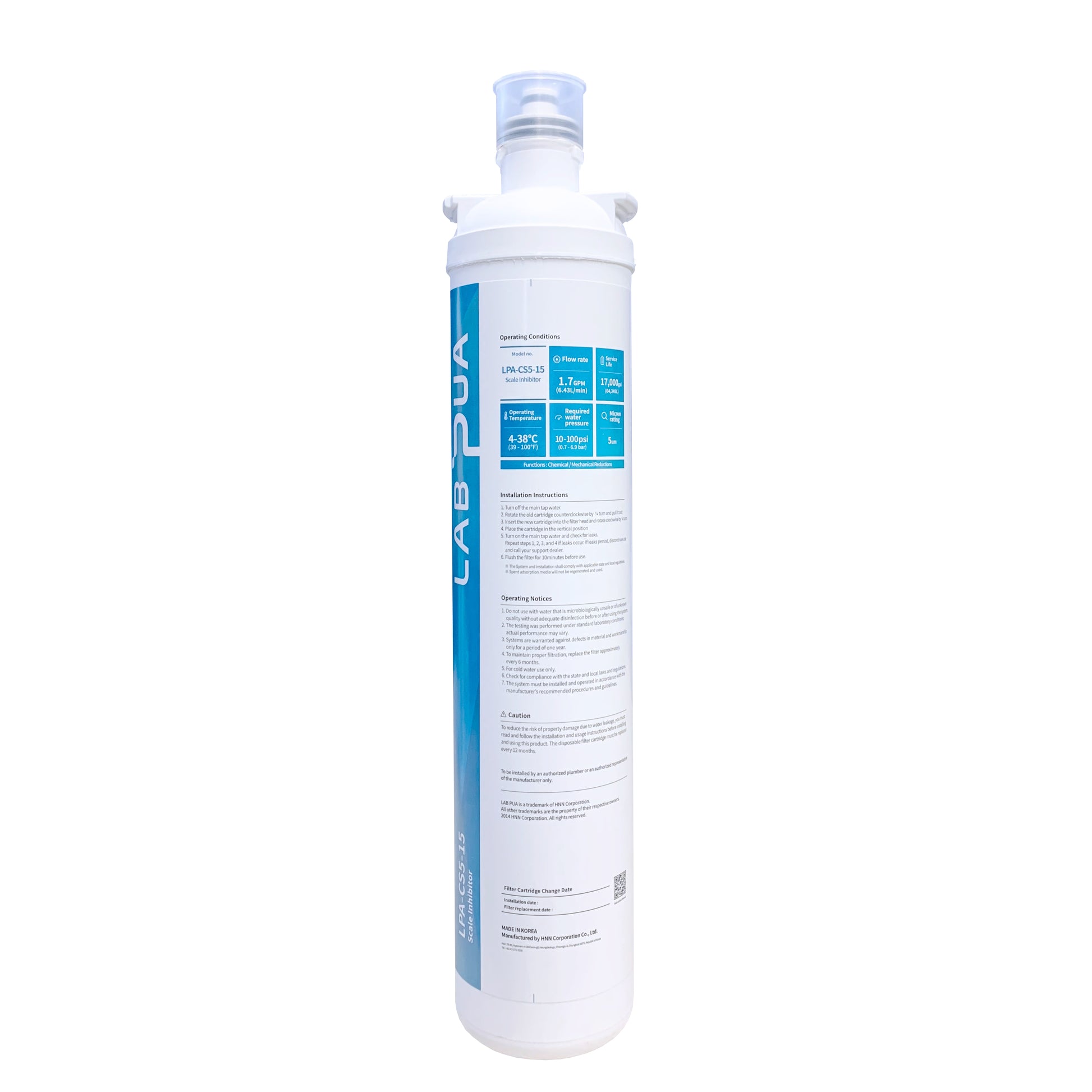 QC6533P Upgrade Kit - Lab Pua LPA-CS1-15 1Micron 1.7GPM 64.345 Liters