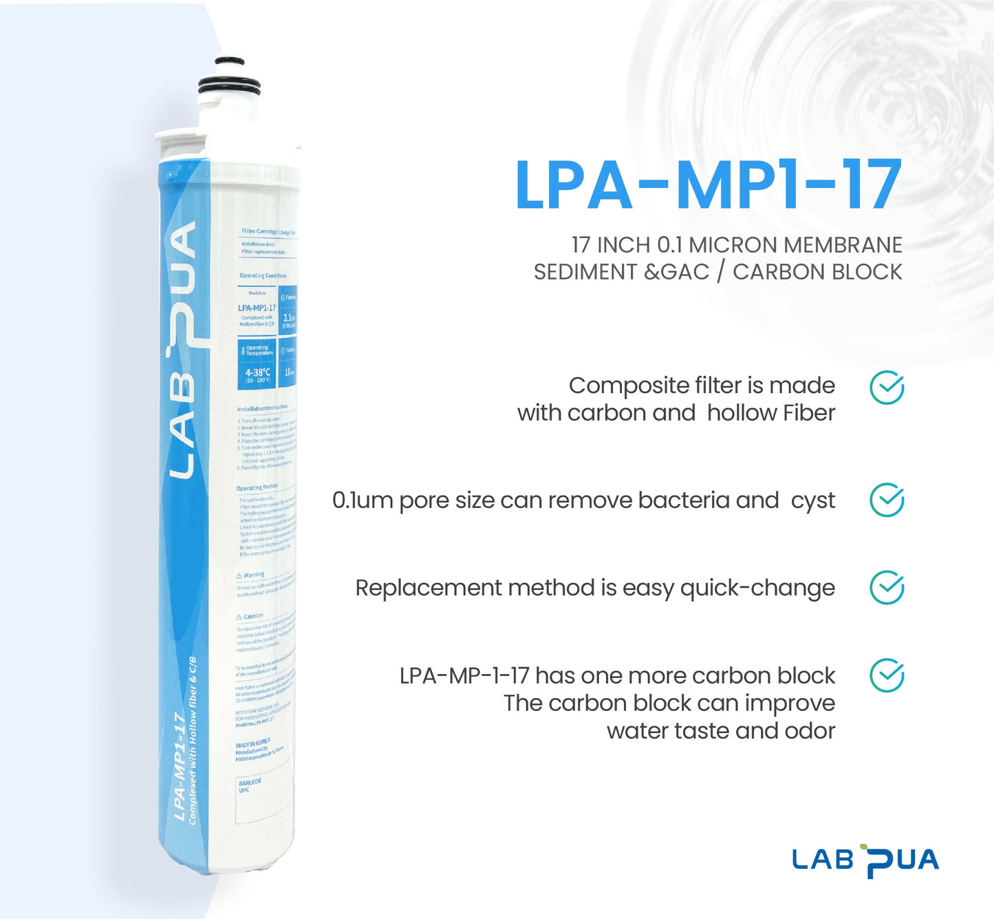 Lab Pua Residential High Flow Water Filter Kit 17 Inch Series