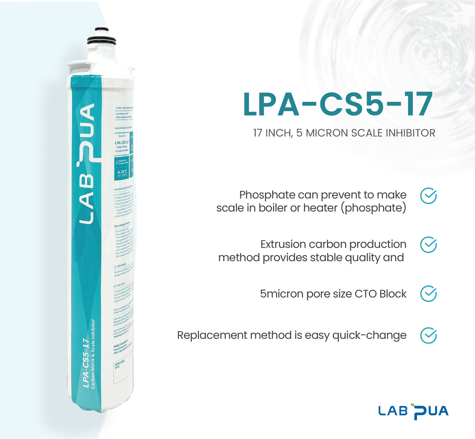 Lab Pua Residential High Flow Water Filter Kit 17 Inch Series