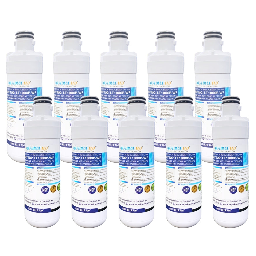 Aqua Blue LT1000P Fridge Water Filter, Compatible with LG LT1000P, LT1000PC, MDJ64844601, ADQ74793501
