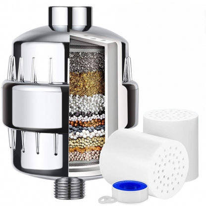 AQUA BLUE H20  SHOWER WATER FILTER & ROSE COMPLETE PACKAGE SF350ARM-B