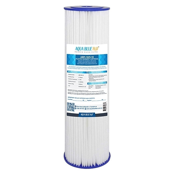 10" Clear Big Blue Housing w/ Presser Relief Button, Polyspun Sediment Water Filter