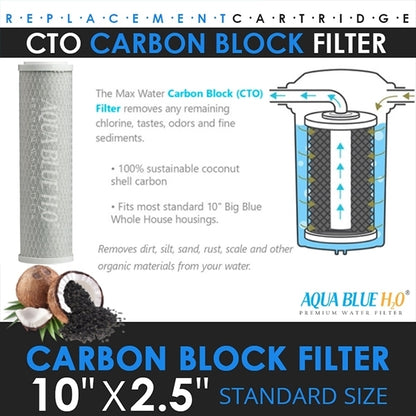10" Clear Big Blue Housing w/ Presser Relief Button, Polyspun Sediment Water Filter