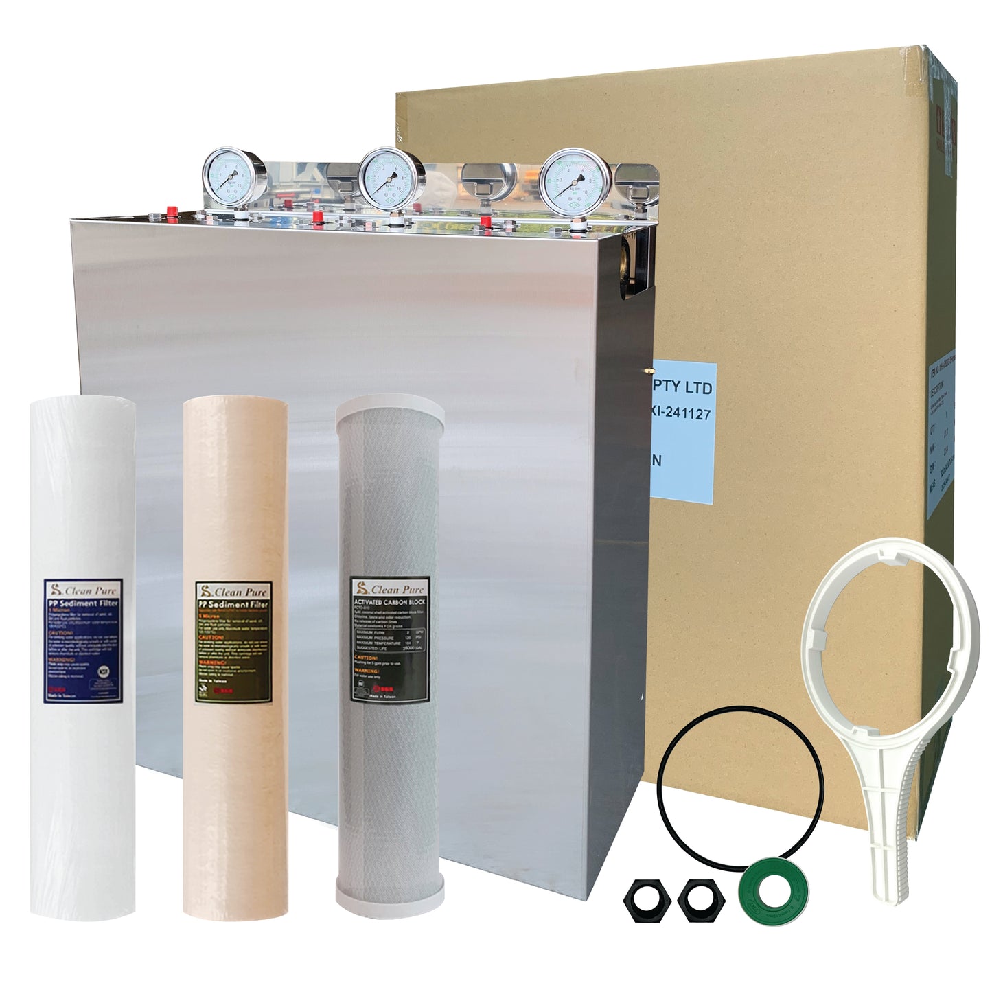 Wholehouse water system High Performance Triple Stage with Stainless Steel cover